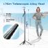 Promate TriPop-Ai Smart Tripod with 176cm Telescopic Rod, Auto-Pop Base, 360° AI Face Tracking, Gesture Control, Dual Mount Clamp & Magnetic, Bluetooth 5.4 Remote for iOS & Android - Black
